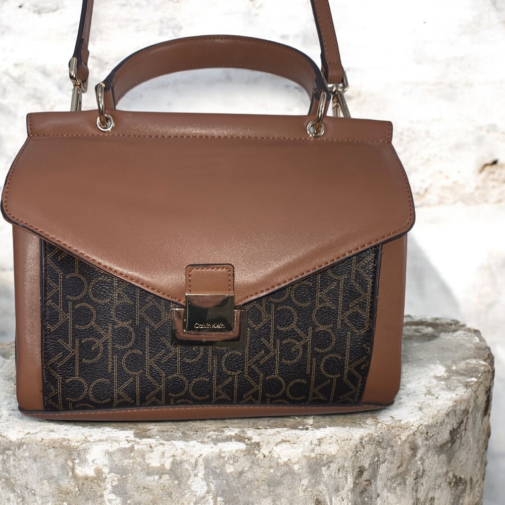Calvin Klein Brown and Black Shoulder Bag